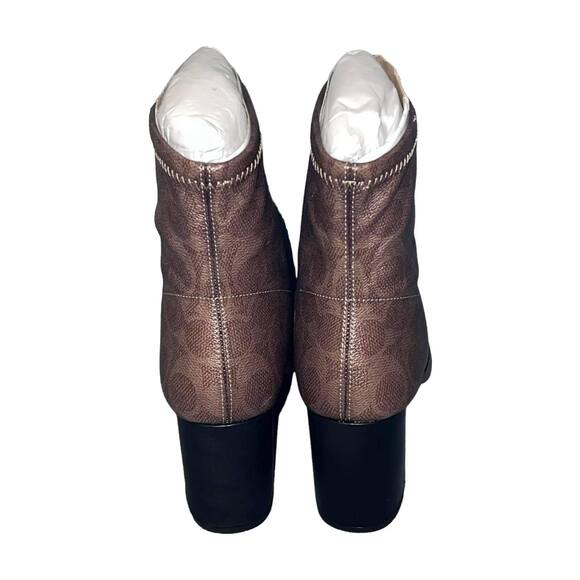 Coach Signature Margot Heeled Bootie Ankle Boots Size 7.5 New - Picture 6 of 9